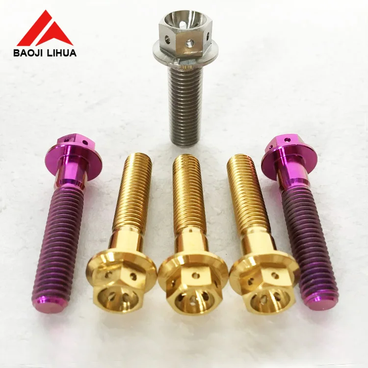 m8 m10 m12 din6921 titanium 12 points flange bolts gr5/ti6al4v