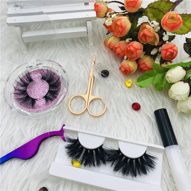 Китайские поставщики, оптовая продажа, 5D норковые ресницы с аппликатором и клеем для ресниц, индивидуальная упаковка для ресниц, полная лента ресниц
