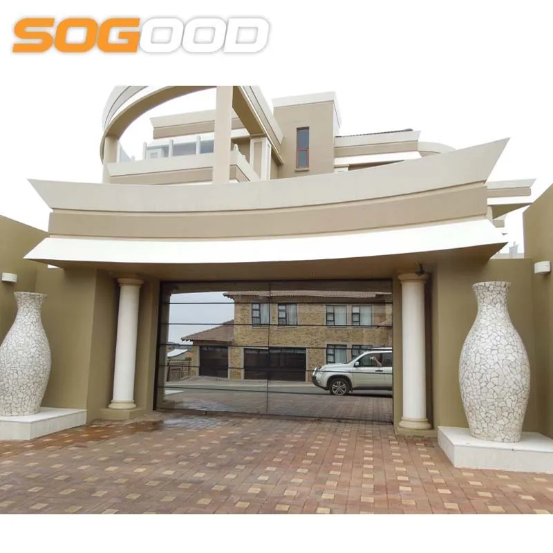 frameless sectional glass garage door