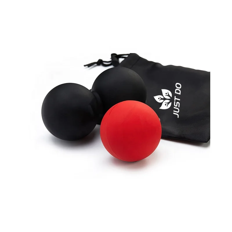 Muscle Physical Therapy Rubber Lacrosse Ball Set- Peanut Ball/ Single Ball/ Carry bag