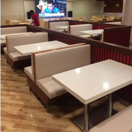 high back button tufted sofa booth PU leather restaurant banquet booth (FOH-CK49)