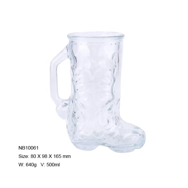 Handmade Glassware Manufacturer Large Boot Shaped Cup Steins Beer Glasses  Beer Glass