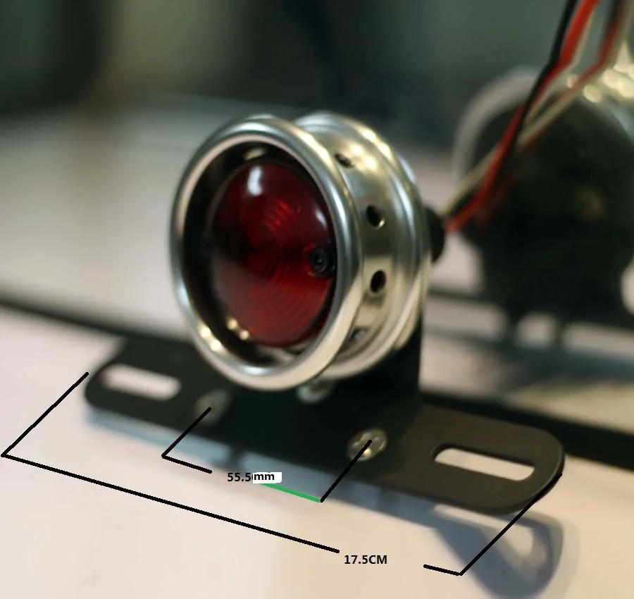 
Round Drill Tail light Cafe Racer Motorcycle Stop Lamp 