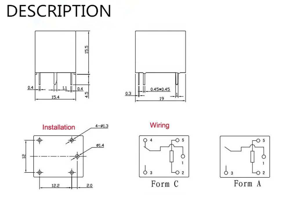 Relay 12V 10A 250VAC JQC-3FF T73 Power Relays New Good Quality Replace SRD-12VDC-SL-C