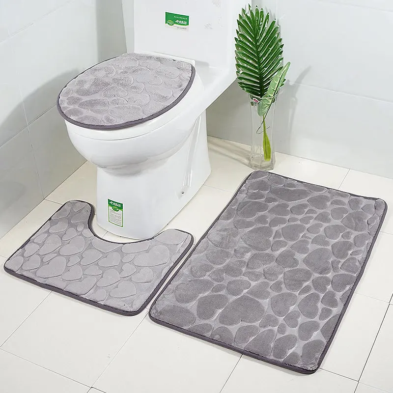 3d embossing flower wave cloud heart shell pebble shape bath mat