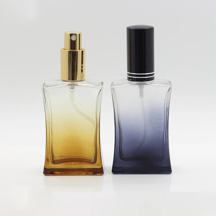 
Wholesale 50 ml 18mm screw neck glass gradient perfume bottle with gold cap 
