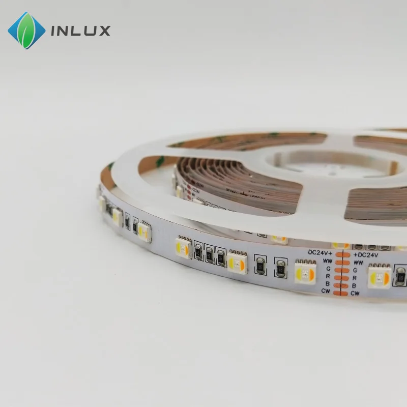 
DC24V 12V smd 5050 5 in 1 60leds/m 12mm 5 colors in 1 led rgb cct colorful changing rgbww led strip 
