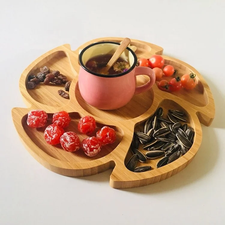 2024 Eco Friendly Children Kids Tableware Appetizer Fruit Decor Food Cake Serving Tray Set Bamboo Fiber Baby Dinner Plate