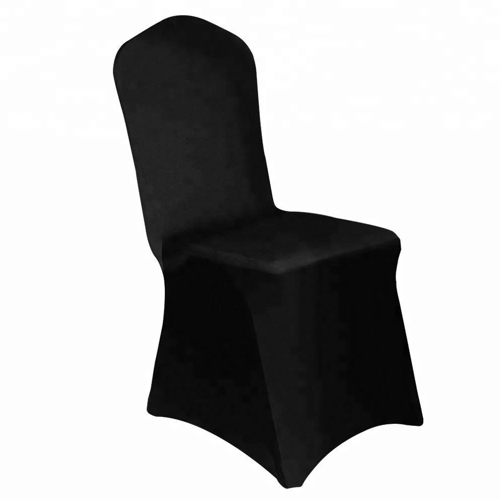 Wholesale Black Cheap Banquet Stretch Chair Cover and Spandex Slipcovers with Chair Sash for Wedding