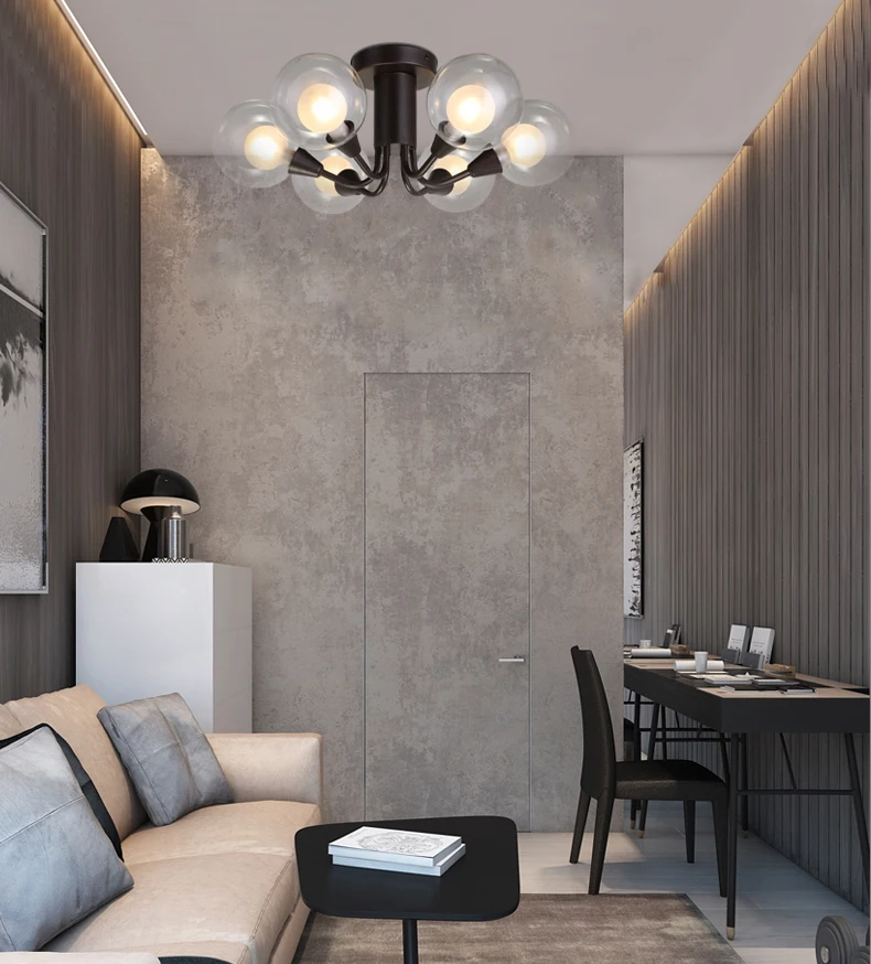 Contemporary Glass Globe Shade Modern Bedroom Dining Room Kitchen Pendant Ceiling Light