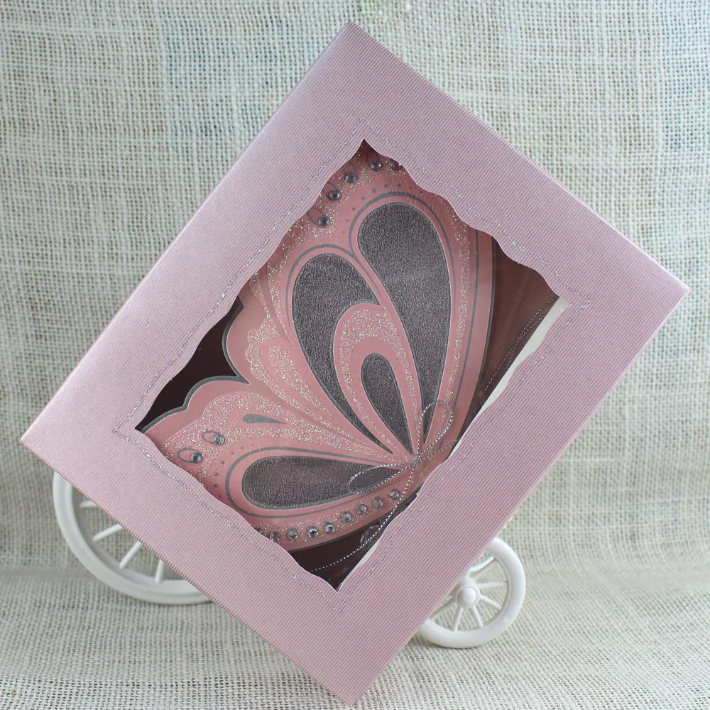 Luxury Butterfly Roll Wedding Invitation Cards With Box
