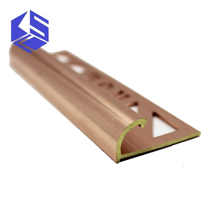 Corrosion resistant durable brass quarter round corner trim for tile