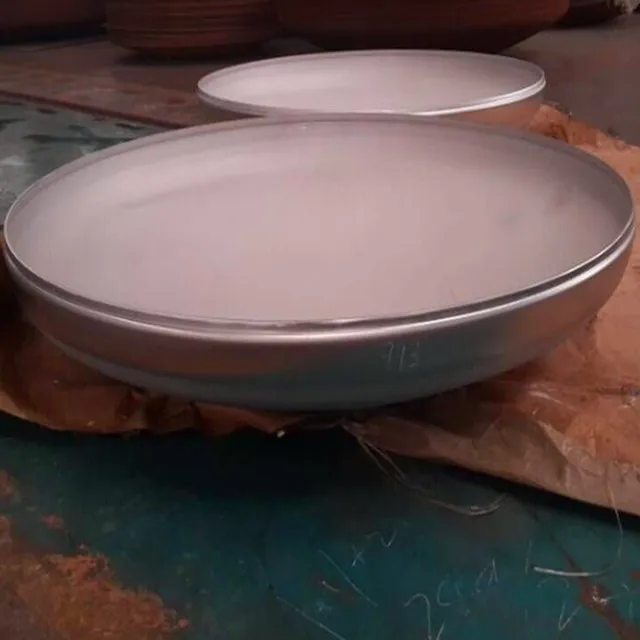 Elliptical stainless steel pipe end cap for tank head