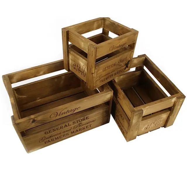 Direct factory manufacture TIMBER bulk wooden crate wood slat box