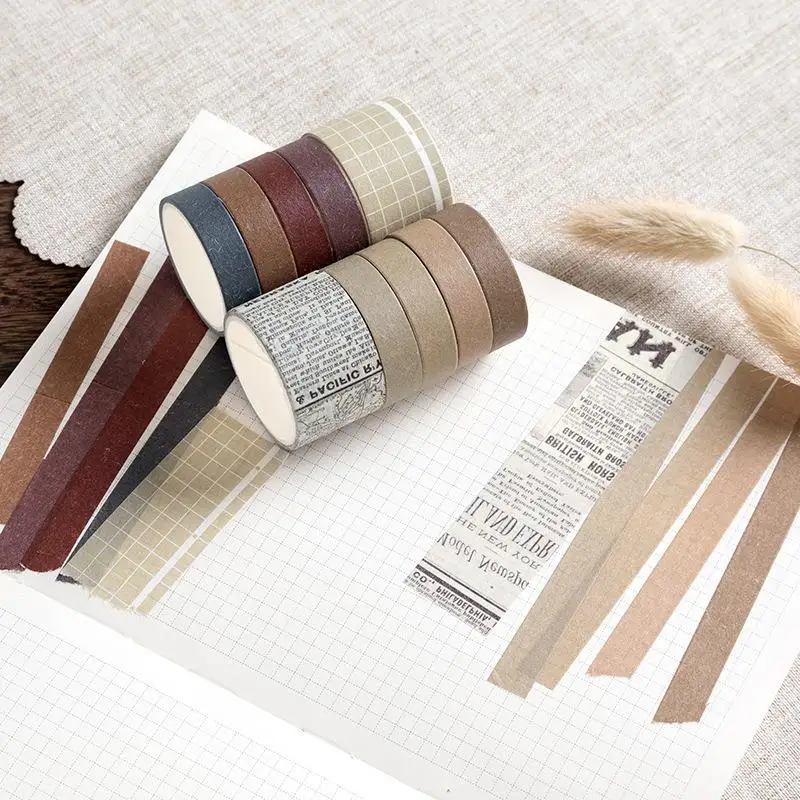 10pcs/set or 7pcs/set Cute Basic color Washi Tape Scrapbook DIY Masking Tape School Stationery Store  supplies