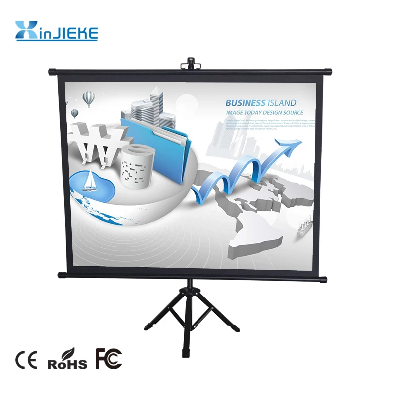 40 inch ultraportable 2 section tripod projection screen foldable mini tripod projector screen