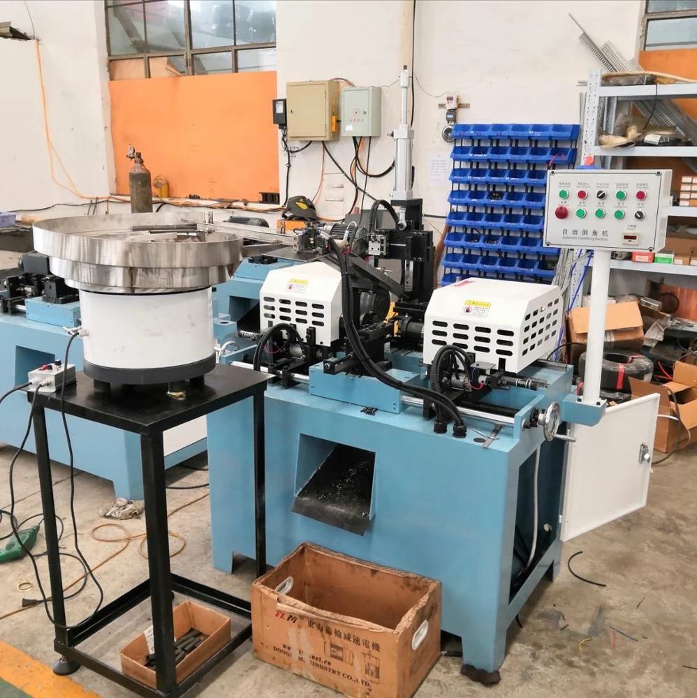 DW-30DJ pneumatic Automatic double head tube chamfering machine nut chamfering machine stud bolt chamfering machine