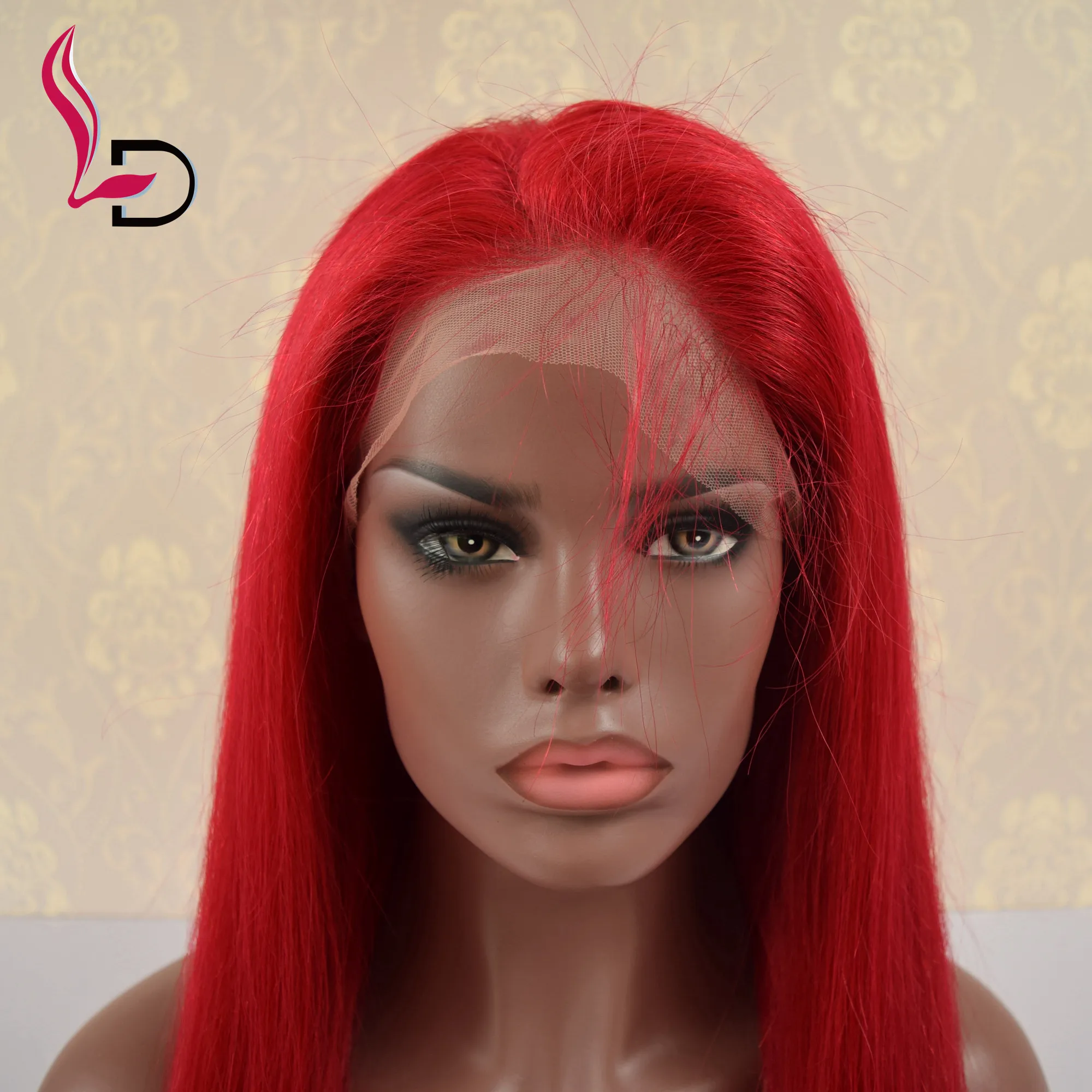 hot selling factory wholesale hairstyle red color straight 28 inch human hair full lace wig with baby hair