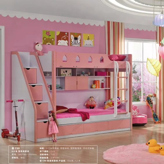 2019 Wooden Bedroom Set for children solid wood bed set