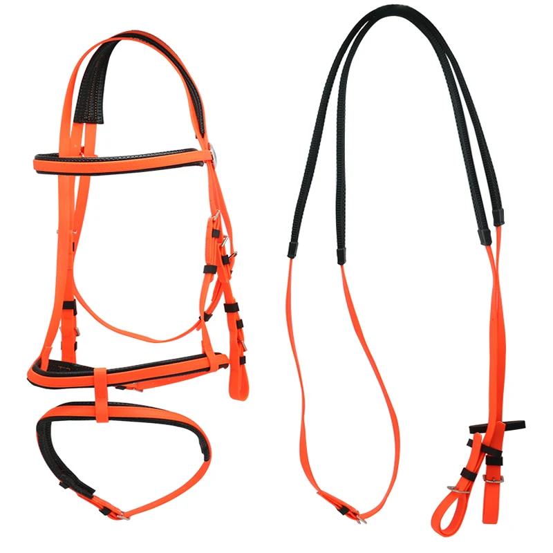 
Hot Selling Horse Saddle PVC Dressage Horse Bridle With 2 Nose Band For Equestrian Supplies 