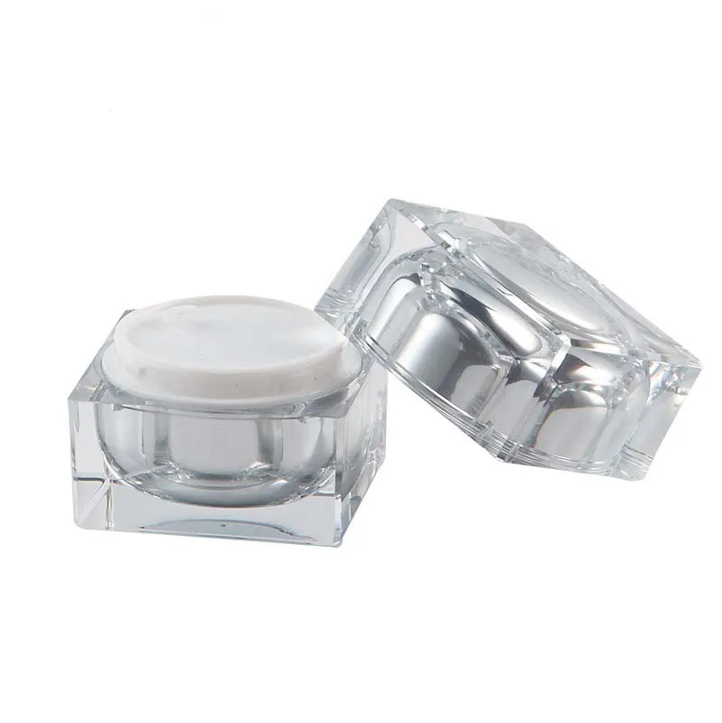 
Wholesale Empty Gold Acrylic Cosmetic Square Jar 