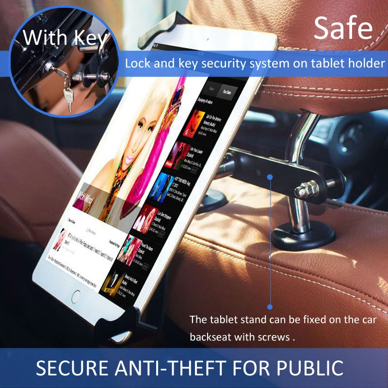 Универсальная подставка для подголовника 2 в 1, настенное или заднее сиденье, автомобильный держатель планшета с регулируемым углом для ipad 9,7-13 дюймов