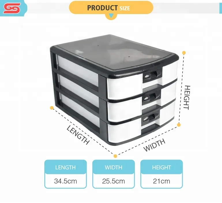 Офис 3 слоя пластиковый ящик коробка для хранения документов с замком