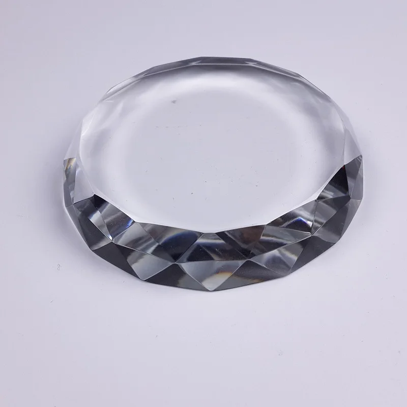 Top Quality Glass Paperweight Round Faceted Blank Crystal Paperweight