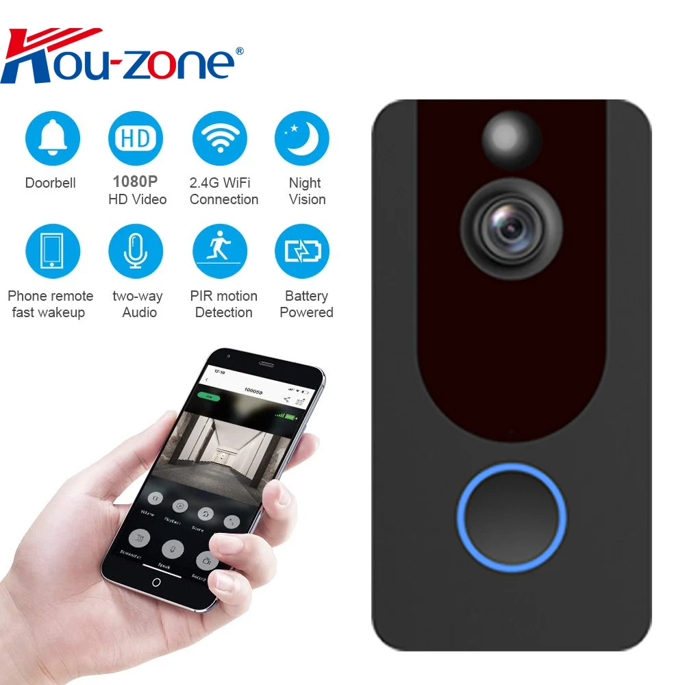 Newest Home Security 1080P Doorbell Ring Wireless WIFI Video Door bell For Apartments support iOS/Android phone App control