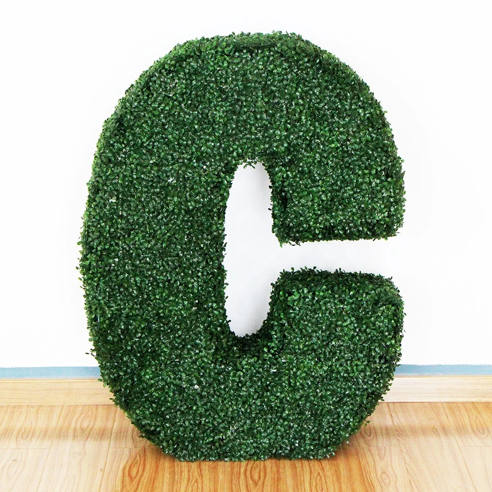 New design artificial boxwood hedge boxwood topiary letter for decor