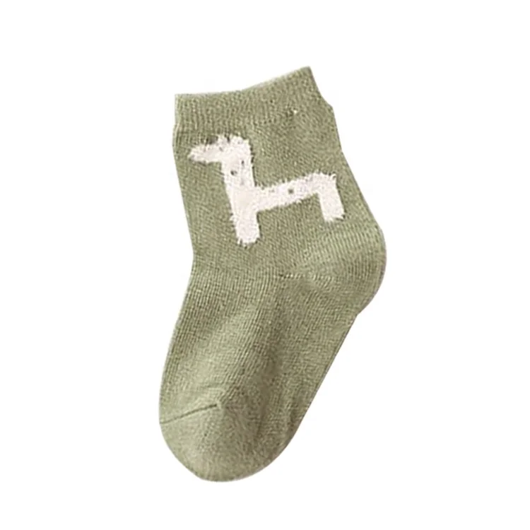 
2021 new design multiple colors cartoon horse pattern thick children ankle socks 