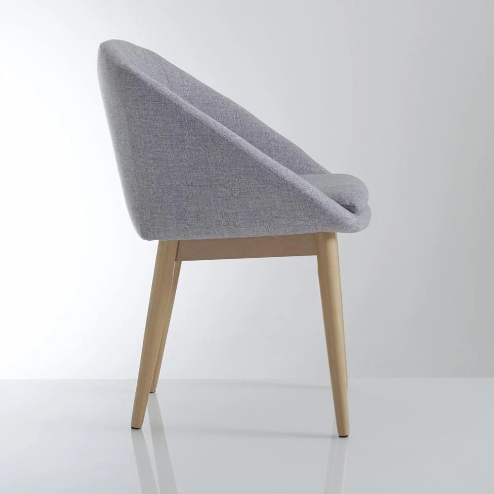 home furniture comfortable lounge leisure chair wooden legs backrest fabric dinning chair