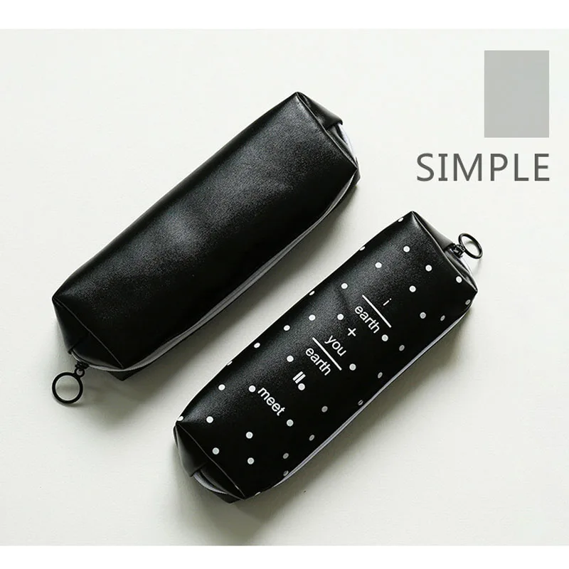 Wholesale Creative Stationery Cute Cartoon Candy Color Leather Square Small Pencil Bag Student Stationery Custom PU Pen Bag