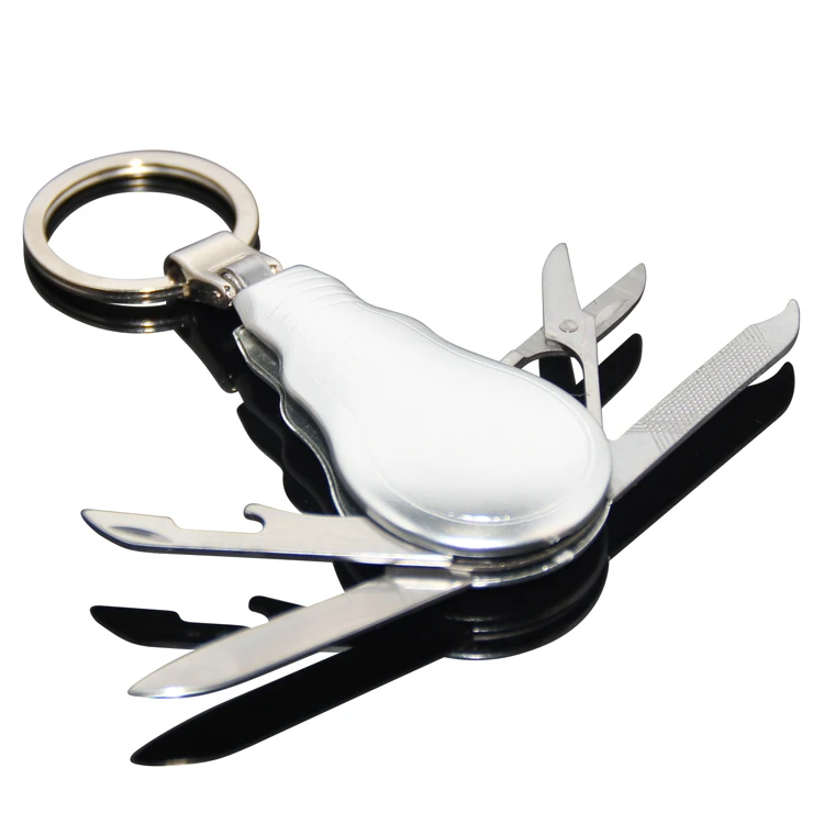 Hot Sale Blank Metal KeyChain Bottle Opener Swissgear Silver Color Gourd Shape Designed Multi Tools Key Chain