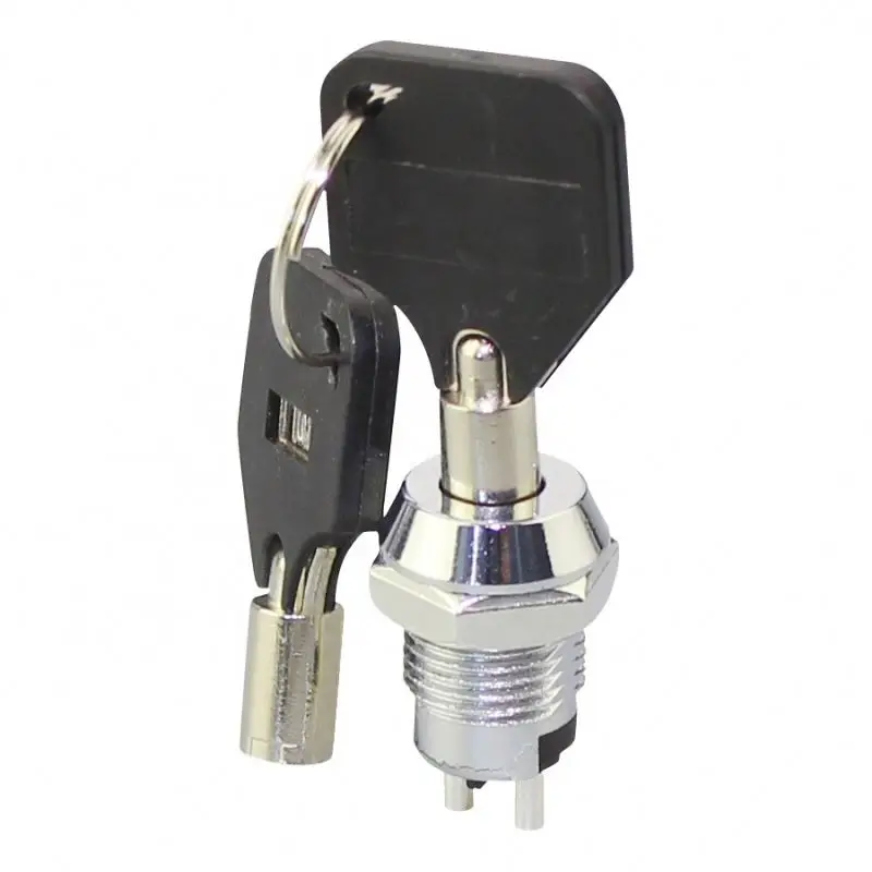 Keylock 12 мм SPST ВКЛ-ВЫКЛ 2-контактный терминал электрический ключ переключатель Cam
