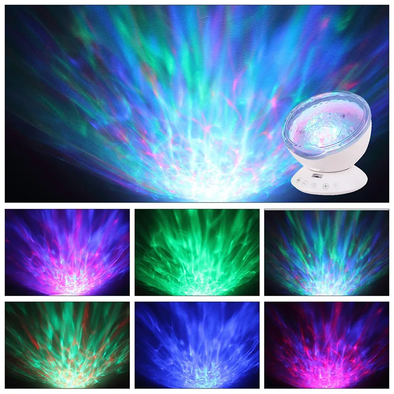 
Ocean wave night light projector remote control LED night light lighting 