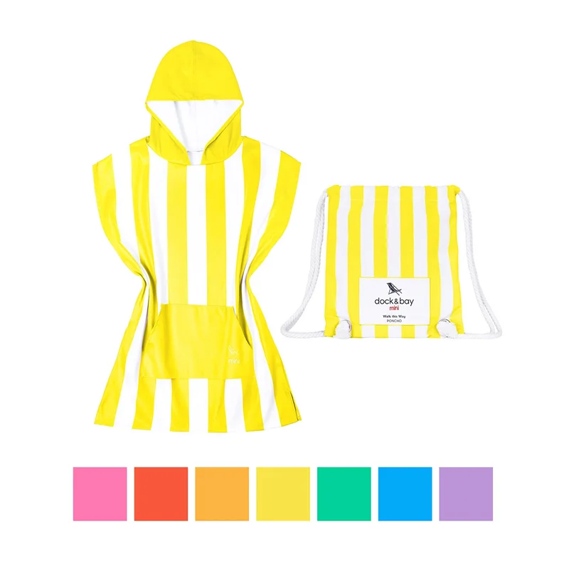 2023 Quick Drying Recycled Surf Absorbent Waterproof Microfiber Terry Beach Poncho Towel Changing Robe