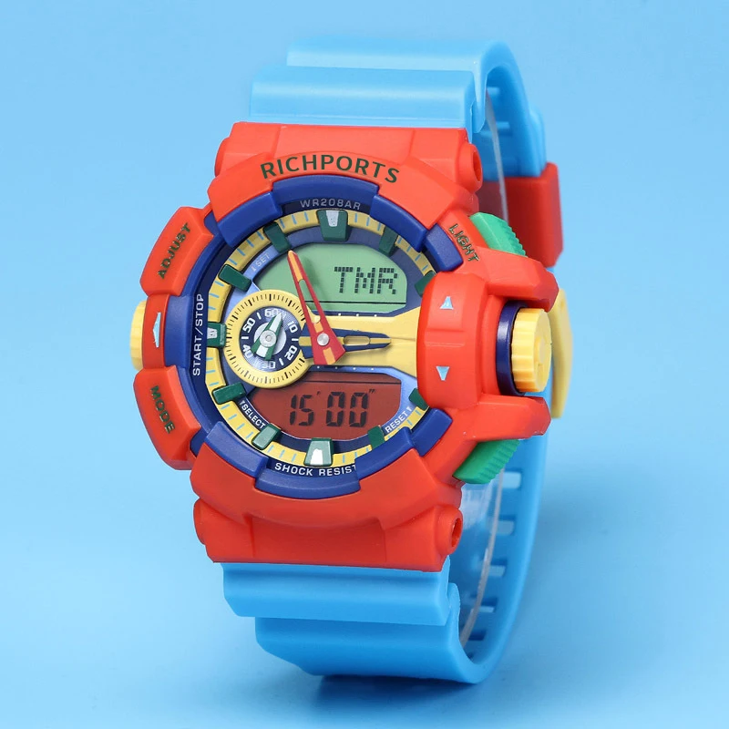 custom brand digital watch chronograph LED japan movt quartz pocket watch waterproof sport wrist men watch