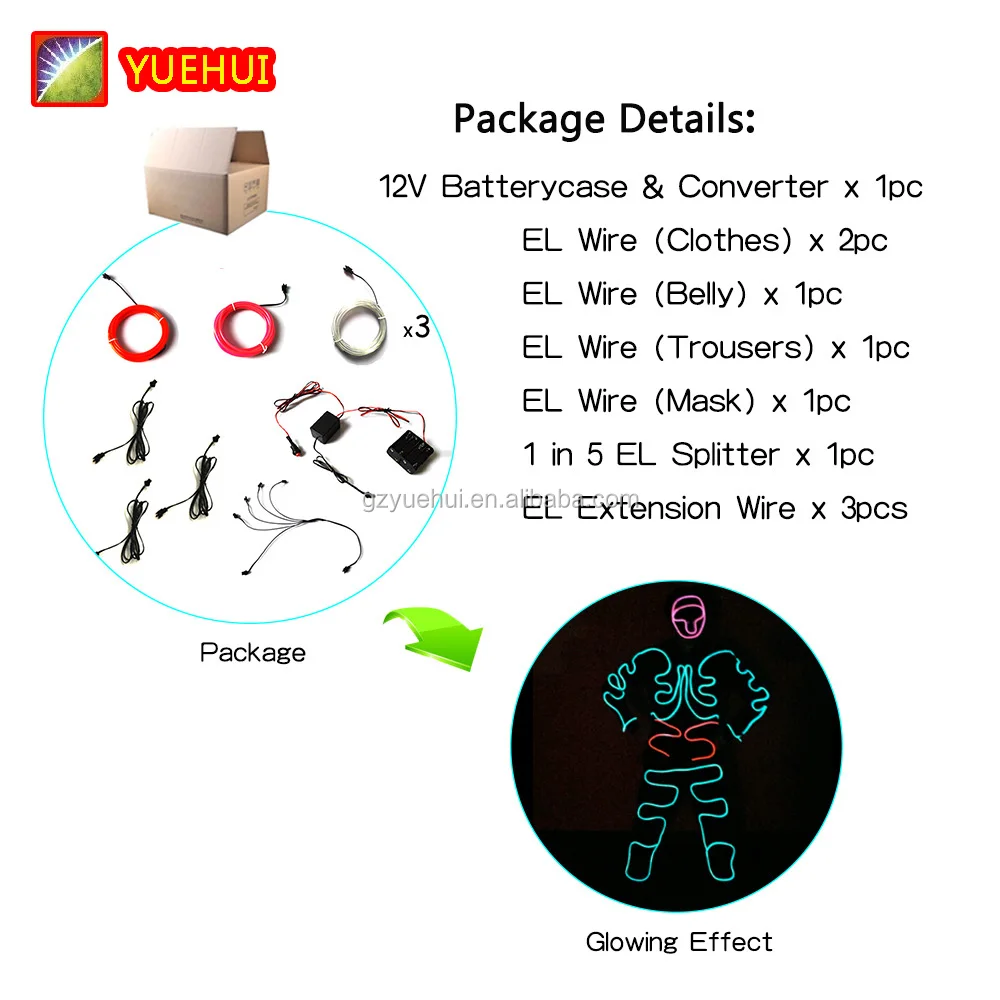 Halloween Decor Neon Led Strip Luminous Bull Demon King Colorful Twinkle Costume Accessory Light Up Christmas Eve Favors Clothes