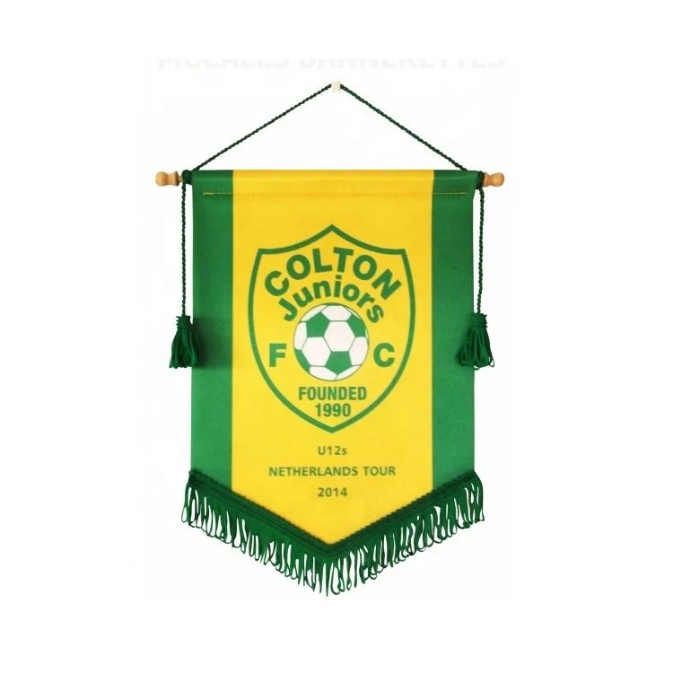 NO MOQ  double side printing custom logo design football team club fan mini sport custom Soccer Pennants