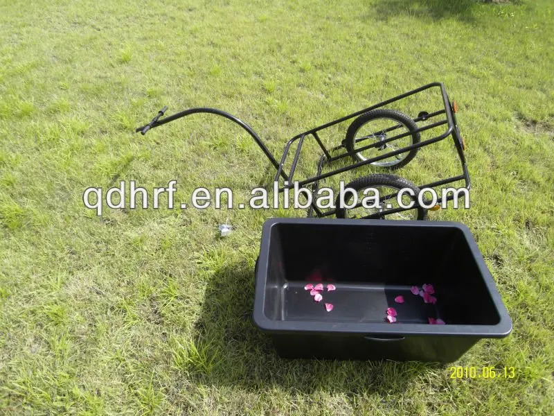 Cargo Bike Trailer Transport with Cover and Box Bicycle Cargo Luggage Hand Wagon 60 kg / 70 Litre in Black