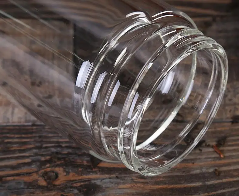 Double wall customized borosilicate glass bottle with stainless steel infuser and bamboo cap Insulated tea infuser bottle 450ml