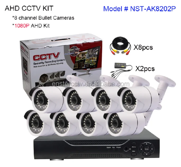 8CH видеонаблюдения DVR комплекты, безопасности DVR с 8 шт. 1080 P камеры, 8CH видеорегистратор комплект