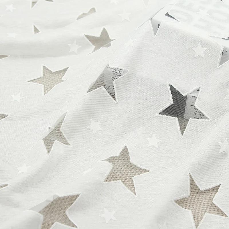 Chinese factory wholesale high quality rayon polyester white star burnt fabric