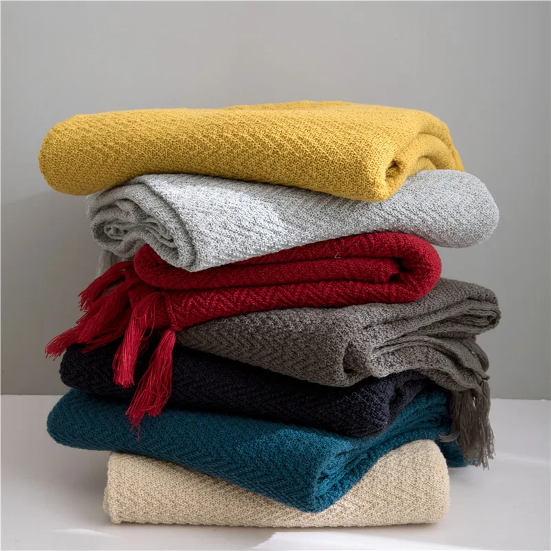 
Chinese manufacturer knitted pattern throw blanket for baby and children 