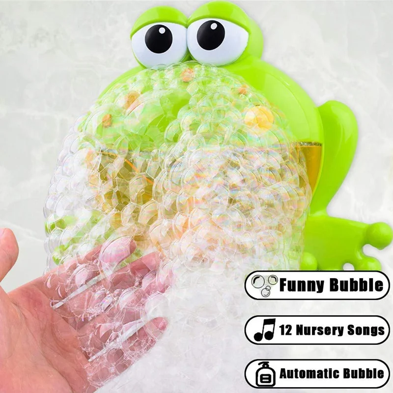 bathroom automatic musical bubble blower playing bathtub suction cup frog bath toy