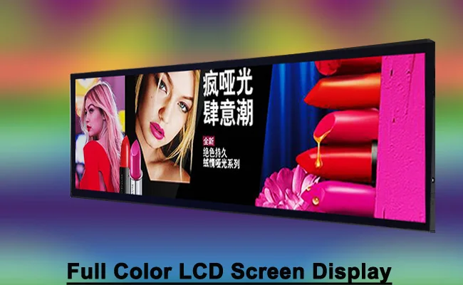 Ultra wide USB bar LCD display super market shopping mall 28.6 inch stretched bar lcd