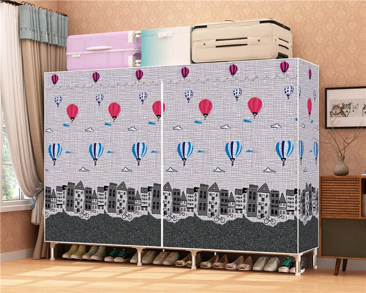 
Manufacturer direct assemble portable fabric cloth cabinet folding wardrobe Large size 8200 