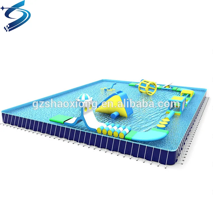 Inflatable Floating Water Game Water Obstacle Course In Sea Or Pool Metal Frame Swimming Pool China Factory Price For Sale