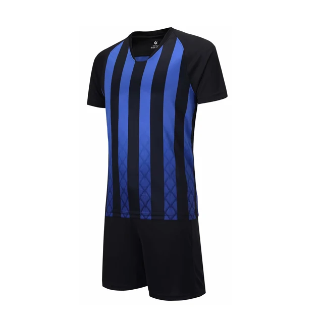 
Men Blue Striped Football Team Plain Uniform For Player Custom 
